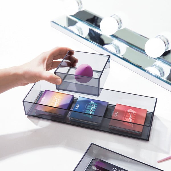 Matēts melns vannas istabas organizators kosmētikai no pārstrādātas plastmasas – iDesign-image-2