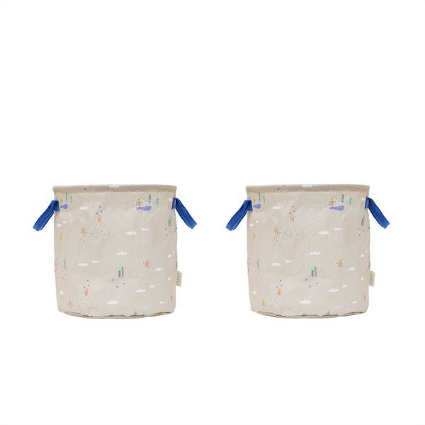 Bēši tekstila bērnu rotaļlietu grozi (2 gab.) ø 32x32 cm Foxy – OYOY Mini