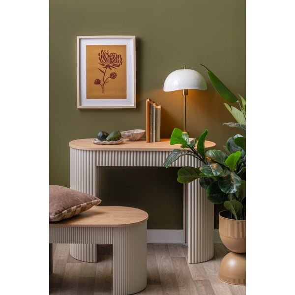 Bēšs metāla konsoles galds 40x100 cm Estriado  – Leitmotiv-image-2