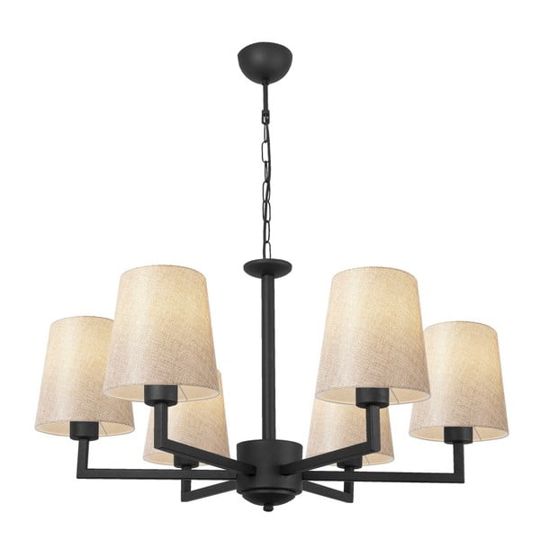 Melna piekaramā lampa ar auduma abažūru Profil – Opviq lights-image-1