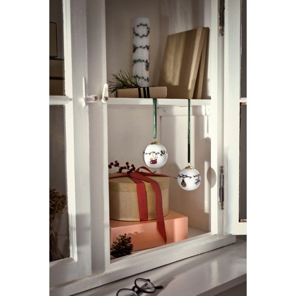 Porcelāna ar rokām apgleznots Ziemassvētku eglītes rotājums ø 6 cm Hammershøi Christmas – Kähler Design-image-2