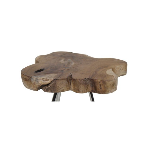 HSM kolekcija Tribe izvelkamais galds ar tīkkoka virsmu, ⌀ 40 cm-image-1