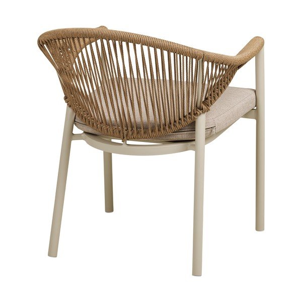 Bēšs metāla/polsterēts dārza krēsls Abela – House Nordic-image-4