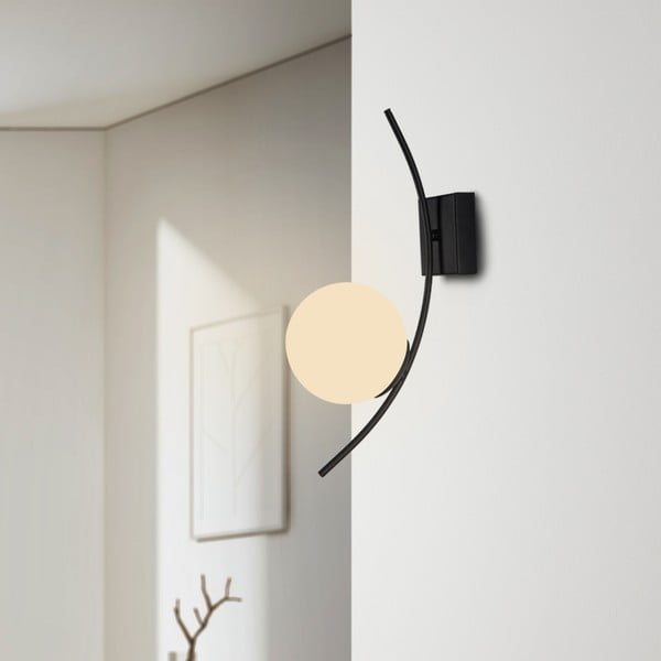 Melna sienas lampa Squid Lighting Yay, augstums 44 cm-image-3