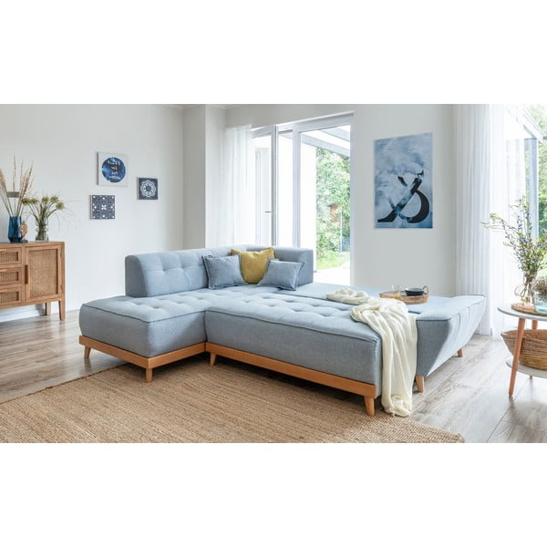 Gaiši zils izlaižams stūra dīvāns Miuform Dazzling Daisy L, kreisais stūris-image-4