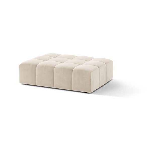 Krēmkrāsas samta kāju soliņš Chicago – Cosmopolitan Design-image-1