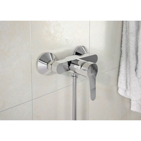 Spīdīgas sudraba krāsas jaucējkrāns dušai/sienas Alpha – Ideal Standard-image-1