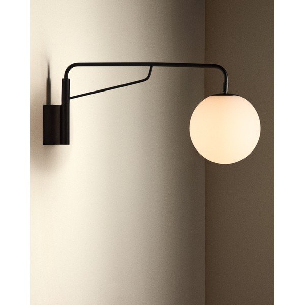 Balta/melna sienas lampa ø 20 cm Eilo – Kave Home-image-1