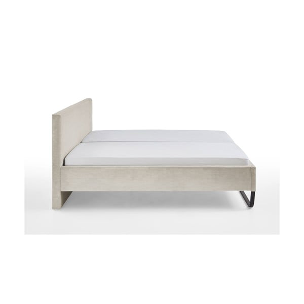 Bēša polsterēta divvietīga gulta bez režģa 180x200 cm Swing – Meise Möbel-image-2