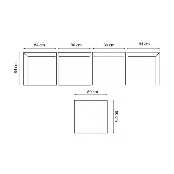 Pelēks tīkkoka dārza atpūtas komplekts 4 personām Aruba – HSM collection-image-3