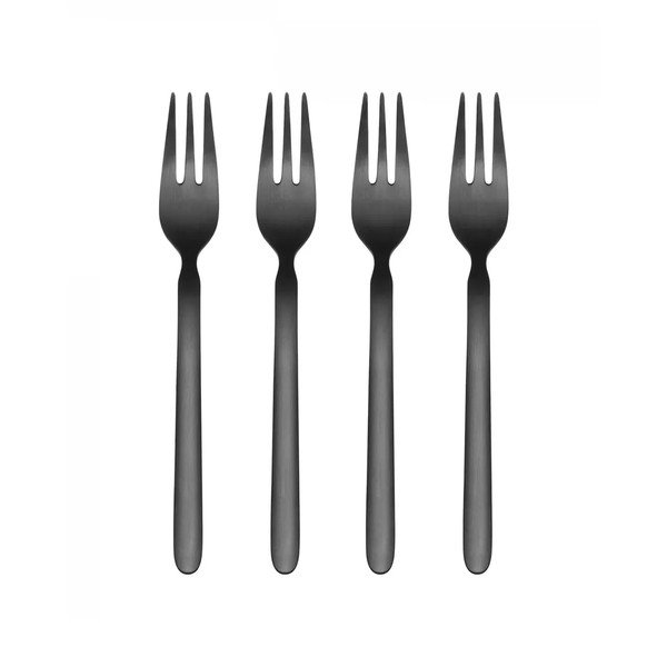 Melnas nerūsējošā tērauda deserta dakšiņas (4 gab.) 4 personām Stella – Blomus