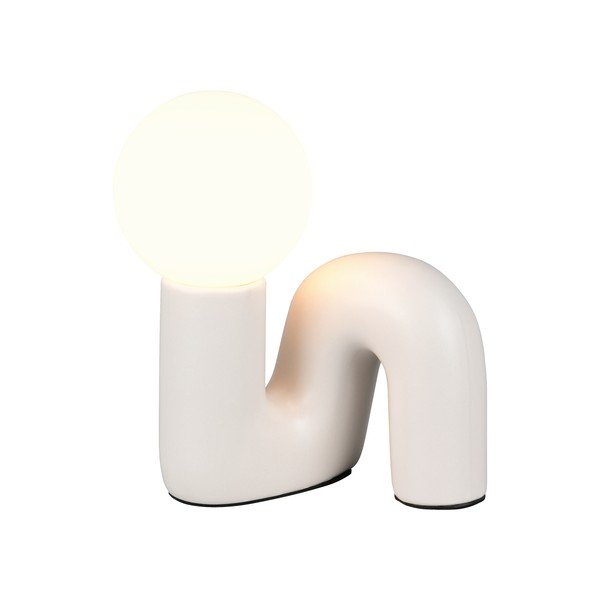 Ziloņkaula krāsas keramikas galda lampa (augstums 21,5 cm) Quinn – Reality-image-2