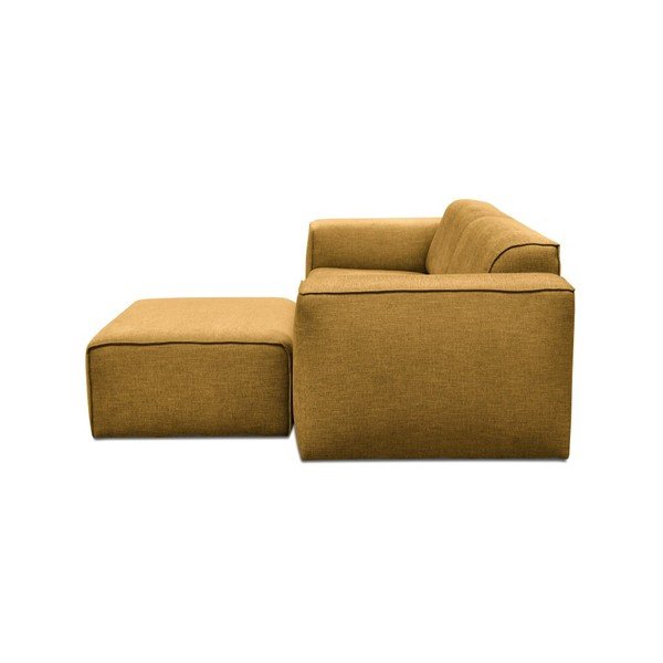 Dzeltens trīsvietīgs dīvāns ar pufu Cosmopolitan Design Phoenix-image-2