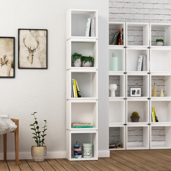 Balts grāmatu plaukts Multi White White-image-1