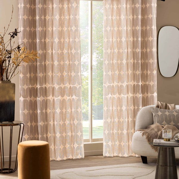 Melns/bēšs aizkars 140x240 cm Ondine – douceur d'intérieur-image-3