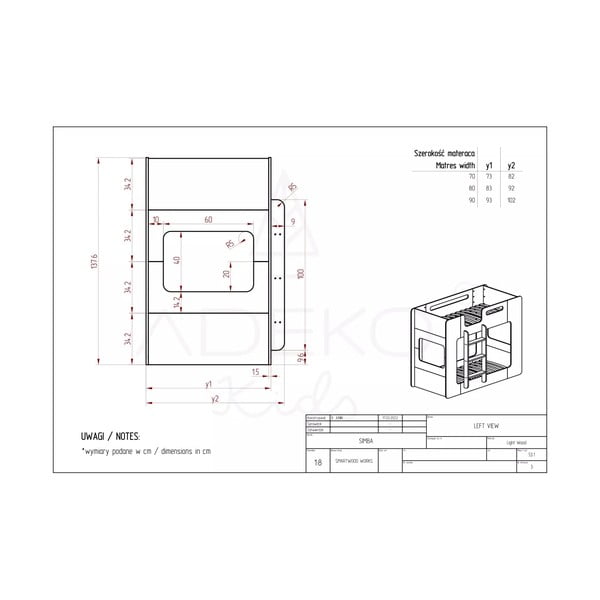 Bērnu divstāvu gulta 90x200 cm Simba – Adeko-image-4