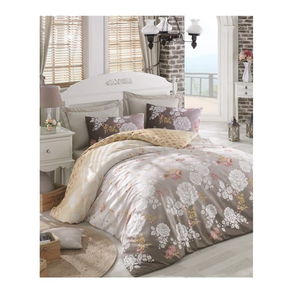 Kokvilnas gultasveļas un gultasveļas komplekts divguļamai gultai Bradley, 200 x 220 cm