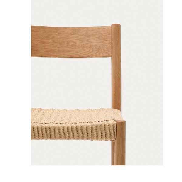 Dabīga toņa ozola masīvkoka bāra krēsls (sēdekļa augstums 65 cm) Yalia – Kave Home-image-2