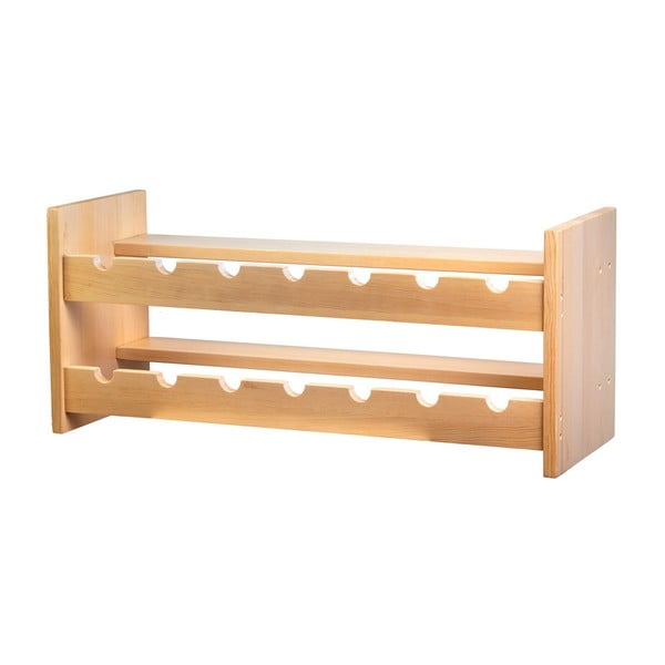 Dabīga toņa sienas vīna statīvs no priedes koka (14 pudelēm) Carol – Kalune Design-image-2