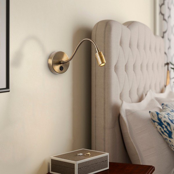 Zelta krāsas LED sienas lampa Reading – Opviq lights-image-1