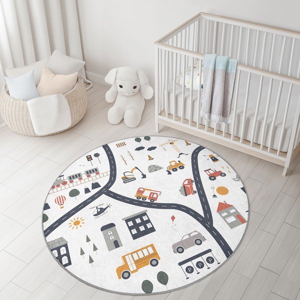Mazgājams bērnu rotaļu paklājs ø100 cm World Around Me – Mila Home-image-3