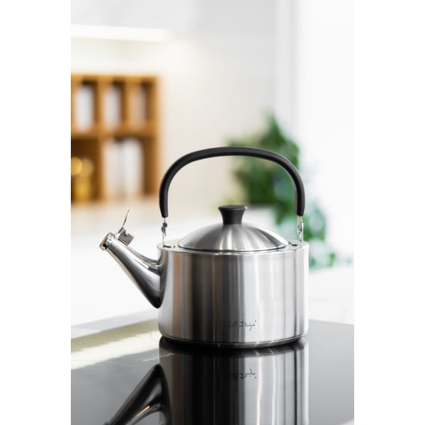 Matēta nerūsējošā tērauda tējkanna ar svilpi Vialli Design Diamante, 1,5 l-image-2