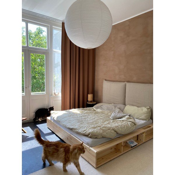 Divguļamā gulta no priedes koka ar režģi 180x200 cm Ziggy – Karup Design-image-1