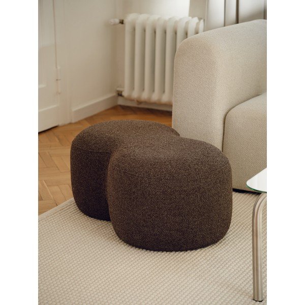 Tumši brūns pufs no buklē auduma Umbo – noo.ma-image-1