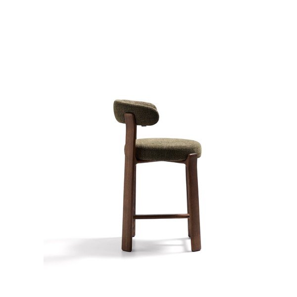 Zaļš/tumša dabīga toņa oša masīvkoka bāra krēsls (sēdekļa augstums 65 cm) Granite – Kave Home-image-3