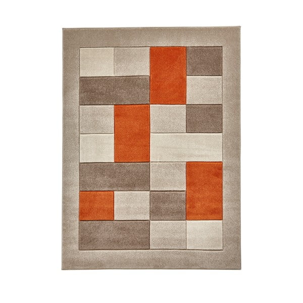 Bēšs un oranžs paklājs Think Rugs Matrix, 60 x 120 cm