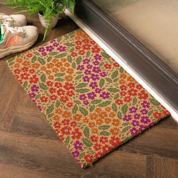 Kokosšķiedras kājslauķis 40x60 cm Floral – Artsy Doormats-image-1
