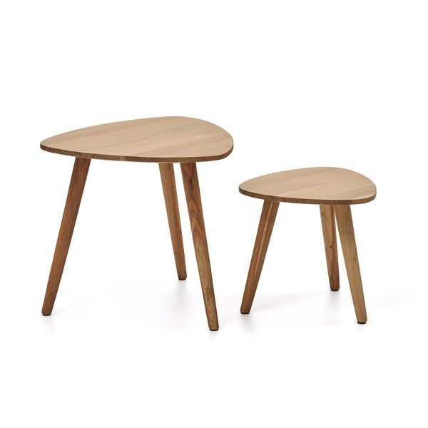 Akācijas masīvkoka sānu galdiņi (2 gab.) 60x61 cm Duvani – Kave Home