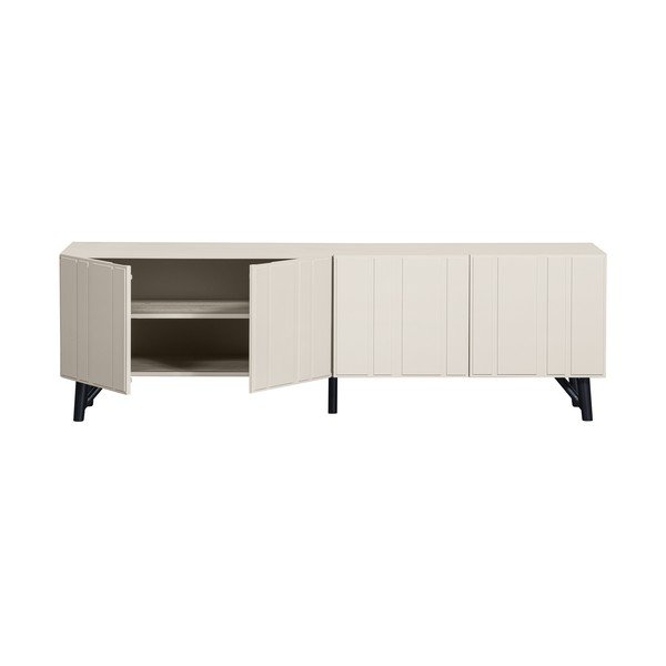 Krēmkrāsas priedes masīvkoka TV galdiņš 181x56 cm Miller – WOOOD-image-3
