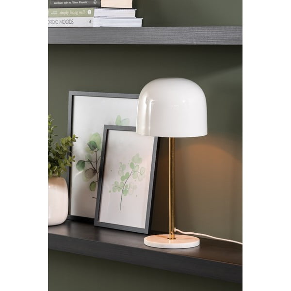 Balta galda lampa ar metāla abažūru (augstums 50 cm) Manta – Leitmotiv-image-1