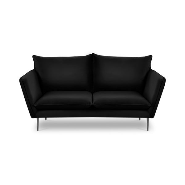 Melns samta dīvāns Mazzini Sofas Acacia, garums 175 cm