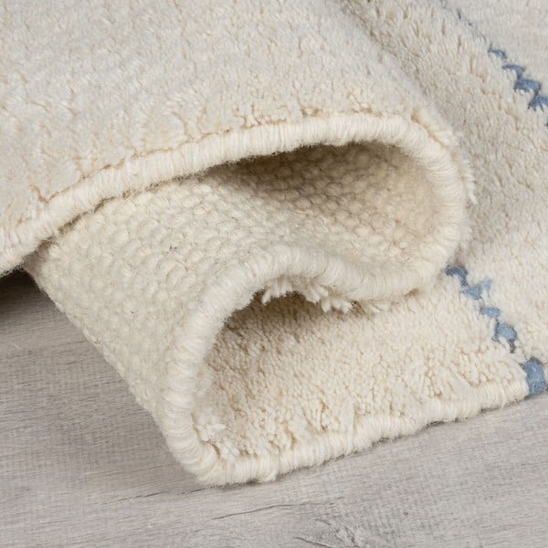 Krēmkrāsas ar rokām darināts vilnas paklājs 200x290 cm Dottie Geometric – Flair Rugs-image-2