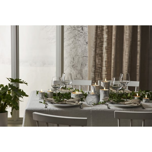 Pelēka un balta LED svece Star Trading Flamme Marble, augstums 7,5 cm-image-4