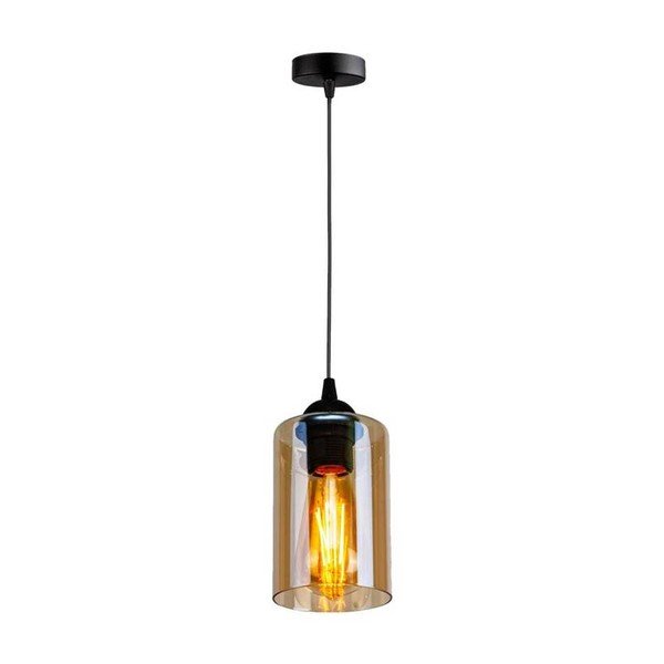 Melna piekaramā lampa ar stikla abažūru ø 10 cm Bistro – Candellux Lighting-image-2