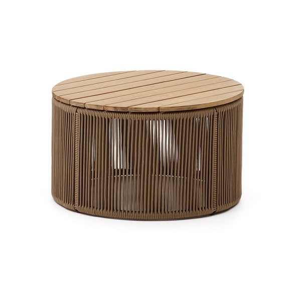 Apaļš dārza kafijas galdiņš ar akācijas koka galda virsmu ø 60 cm Dandara – Kave Home