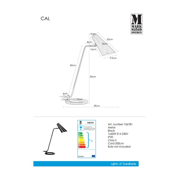 Melna galda lampa Markslöjd Cal-image-2