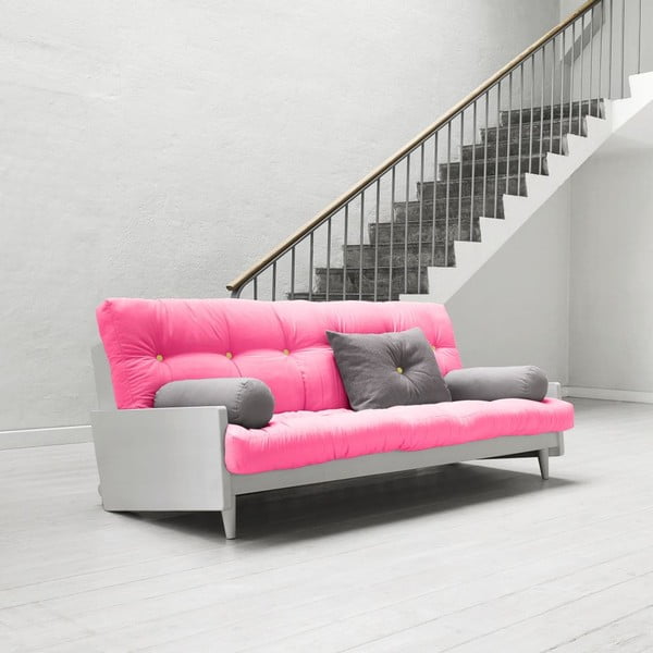 Dīvāns gulta Karup India Cool Gray/Magenta/Amarillo
