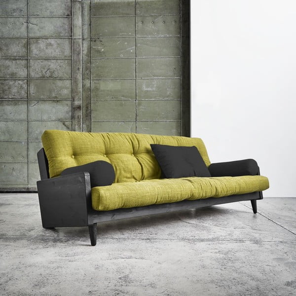 Dīvāns gulta Karup India Black/Avocado Green/Dark Grey