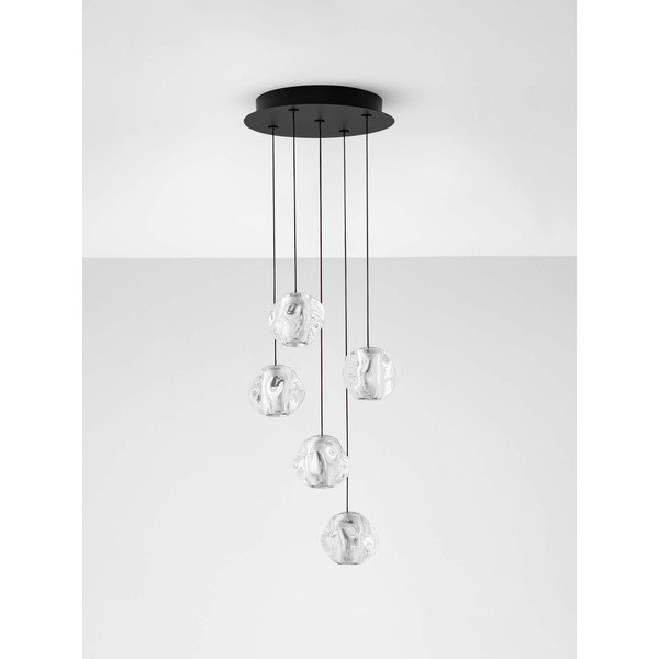 Matēti melna metāla LED piekaramā lampa ar regulējamu spilgtumu ar akrila stikla abažūru ø 30 cm Ifos – Nova Luce-image-4