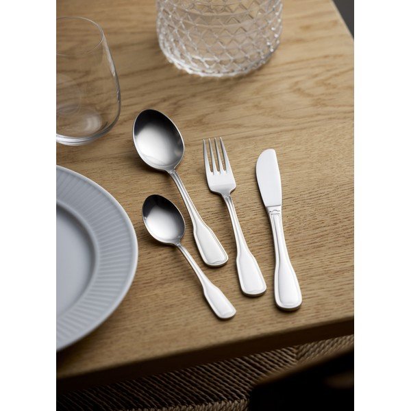 Sudraba krāsas nerūsējošā tērauda galda piederumi (16 gab.) Attaché – Gense-image-1