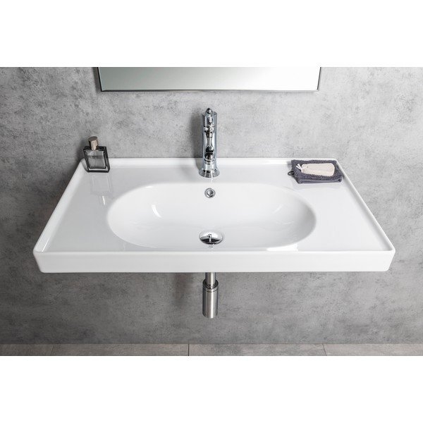 Balta keramikas izlietne 80x45 cm Brand – Sapho-image-4