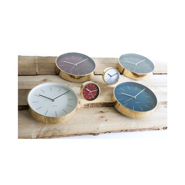 Balts galda pulkstenis ar zelta detaļām Karlsson Minimal, ⌀ 10 cm-image-1