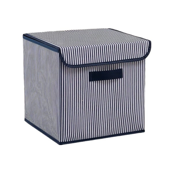 Zila tekstila uzglabāšanas kaste ar vāku 30x30x30 cm – Mioli Decor