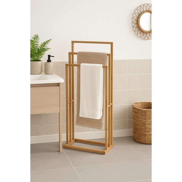 Dabīga toņa bambusa dvieļu turētājs Elva – Bonami Essentials-image-1