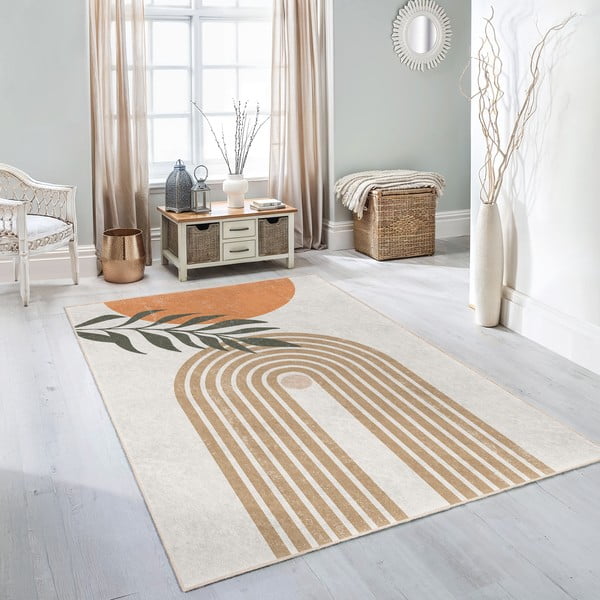 Krēmkrāsas mazgājams celiņa paklājs 80x200 cm Dot Arch – Mila Home-image-2