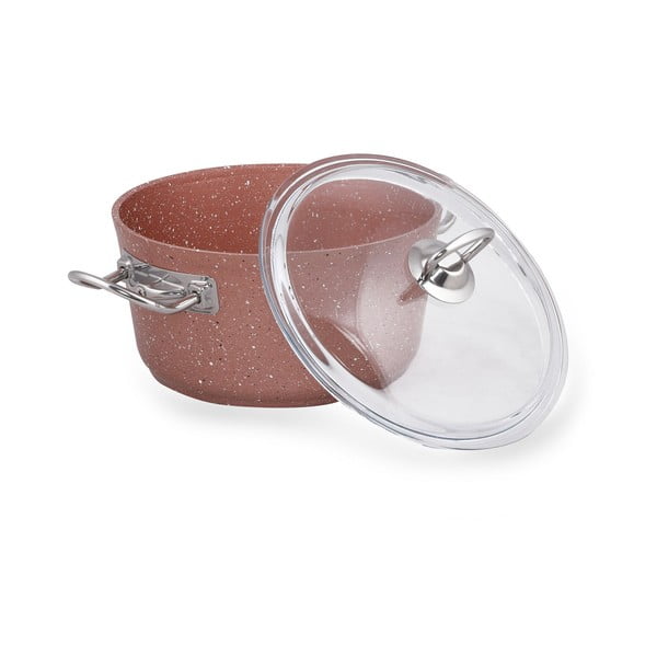 Rozā alumīnija katls ar vāku Güral Porselen Classic, ø 20 cm-image-2